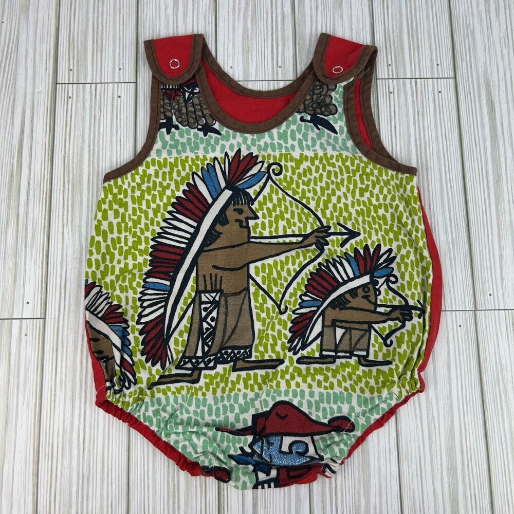 Vintage 1950s Children's Infant Bodysuit Romper 1 Piece Handmade Native American